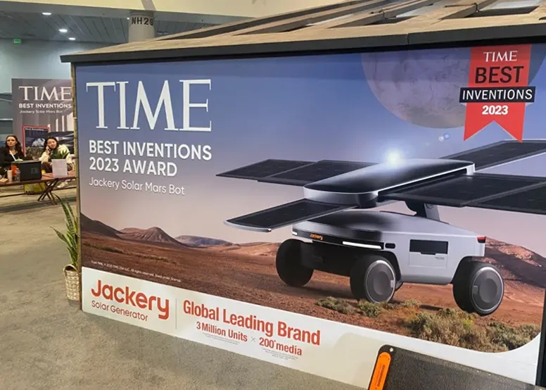 华宝新能携《时代周刊》获奖产品Jackery电小二光充火星机器人闪耀CES 2024